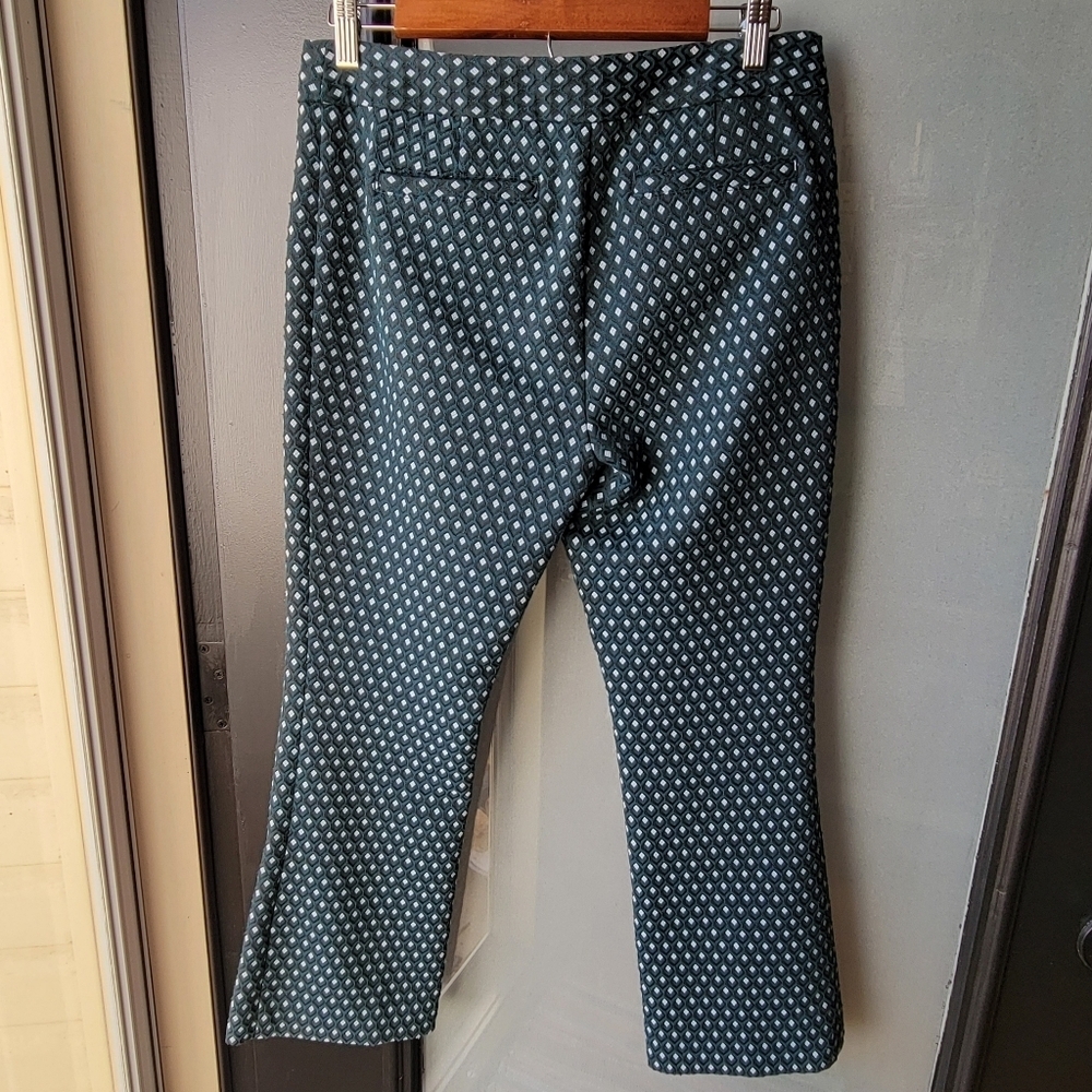 Anthropologie Cartonnier Charlie Crop Flare Green Pants Lorie Size 6 Rise 9" in - Picture 3 of 13
